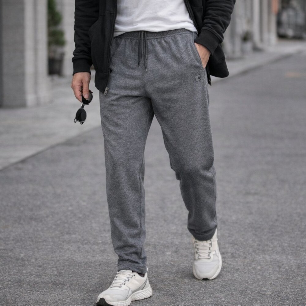 AND1 Cargo Sweatpants M Gray Straight Leg Zip Ankle Sport Athleisure